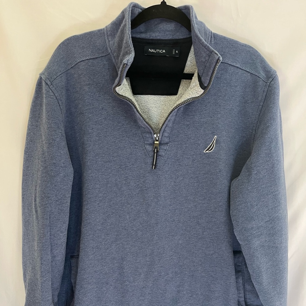 Nautica Blue Quarter Zip Up Sweatshirt